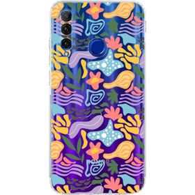 Printify Huawei Honor 20 Lite Uyumlu Kamera Korumalı Kapak Memphis Desen Tasarımlı Şeffaf Cep Telefonu Kılıfı