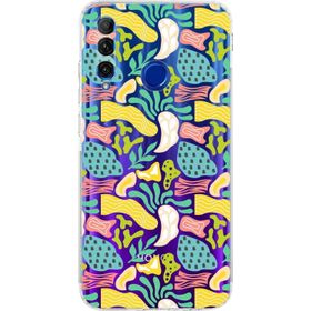 Printify Huawei Honor 20 Lite Uyumlu Kamera Korumalı Kapak Memphis Desen Tasarımlı Şeffaf Cep Telefonu Kılıfı