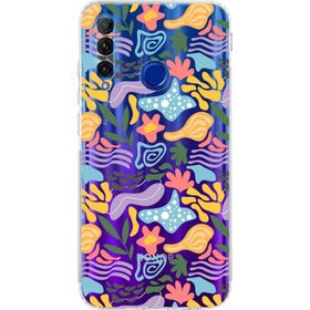 Printify Huawei Honor 20 Lite Uyumlu Kamera Korumalı Kapak Memphis Desen Tasarımlı Şeffaf Cep Telefonu Kılıfı