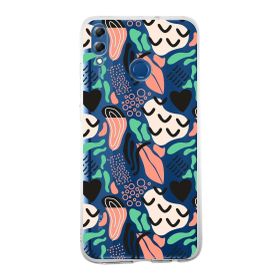 Printify Huawei Honor 8x İle Uyumlu 1mm Kapak Memphis Desen Tasarımlı Şeffaf Silikon Cep Telefonu Kılıfı