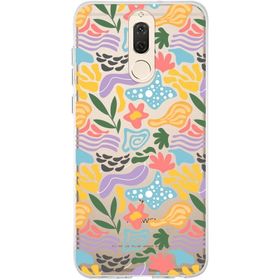 Printify Huawei Honor View 10 İle Uyumlu 1mm Kapak Memphis Desen Tasarımlı Şeffaf Silikon Cep Telefonu Kılıfı