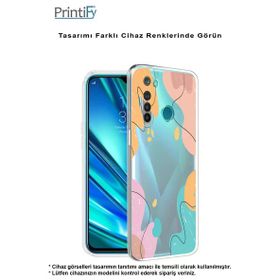 Printify Huawei Mare 10 Lite Uyumlu Kamera Korumalı Karışık Renkler Tasarımlı Şeffaf Kılıf