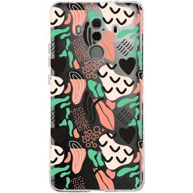 Printify Huawei Mate 10 Lite İle Uyumlu 1mm Kapak Memphis Desen Tasarımlı Şeffaf Silikon Cep Telefonu Kılıfı