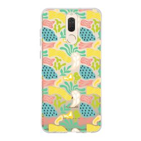 Printify Huawei Mate 10 Lite İle Uyumlu 1mm Kapak Memphis Desen Tasarımlı Şeffaf Silikon Cep Telefonu Kılıfı