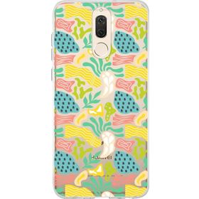 Printify Huawei Mate 10 Lite İle Uyumlu 1mm Kapak Memphis Desen Tasarımlı Şeffaf Silikon Cep Telefonu Kılıfı