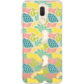 Printify Huawei Mate 10 Lite İle Uyumlu 1mm Kapak Memphis Desen Tasarımlı Şeffaf Silikon Cep Telefonu Kılıfı