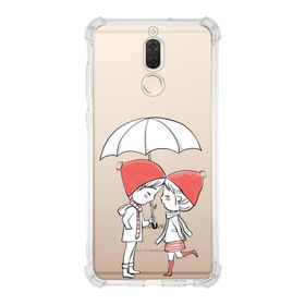 PrintiFy Huawei Mate 10 Lite Uyumlu Köşe Korumalı Antişok Kapak Aşk Tasarımlı Şeffaf Kılıf
