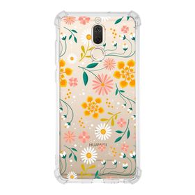 PrintiFy Huawei Mate 10 Lite Uyumlu Köşe Korumalı Antişok Kapak Çiçek Tasarımlı Şeffaf Kılıf