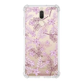PrintiFy Huawei Mate 10 Lite Uyumlu Köşe Korumalı Antişok Kapak Floral Pudra Tasarımlı Şeffaf Kılıf