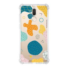 Printify Huawei Mate 10 Lite Uyumlu Köşe Korumalı Antişok Kapak Geometrik Şekiller Tasarımlı Şeffaf Kılıf
