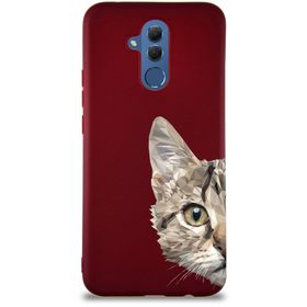 Printify Huawei Mate 20 Lite Soft Premier Kapak Catface Tasarımlı Silikon Cep Telefonu Kılıfı