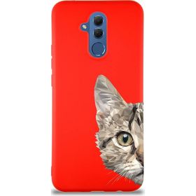 Printify Huawei Mate 20 Lite Soft Premier Kapak Catface Tasarımlı Silikon Cep Telefonu Kılıfı