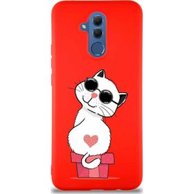 Printify Huawei Mate 20 Lite Soft Premier Kapak Coolcat Tasarımlı Silikon Cep Telefonu Kılıfı
