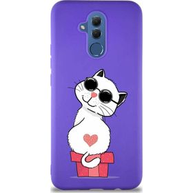 Printify Huawei Mate 20 Lite Soft Premier Kapak Coolcat Tasarımlı Silikon Cep Telefonu Kılıfı