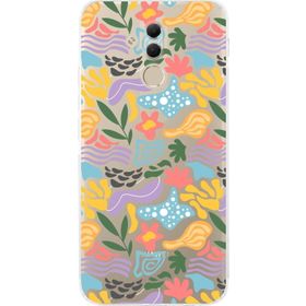 Printify Huawei Mate 20 Lite Uyumlu Kamera Korumalı Kapak Memphis Desen Tasarımlı Şeffaf Cep Telefonu Kılıfı