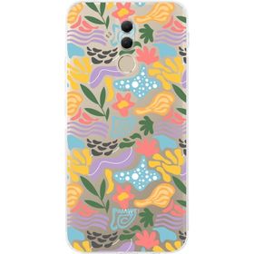Printify Huawei Mate 20 Lite Uyumlu Kamera Korumalı Kapak Memphis Desen Tasarımlı Şeffaf Cep Telefonu Kılıfı