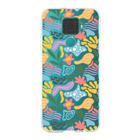 Printify Huawei Mate 30 Lite İle Uyumlu 1mm Kapak Memphis Desen Tasarımlı Şeffaf Silikon Cep Telefonu Kılıfı