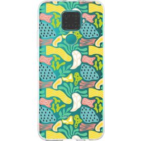 Printify Huawei Mate 30 Lite İle Uyumlu 1mm Kapak Memphis Desen Tasarımlı Şeffaf Silikon Cep Telefonu Kılıfı