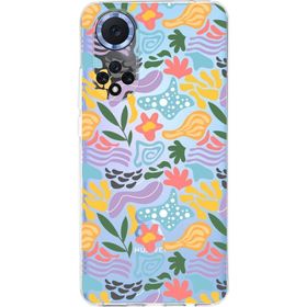 Printify Huawei Mate 40 Pro İle Uyumlu 1mm Kapak Memphis Desen Tasarımlı Şeffaf Silikon Cep Telefonu Kılıfı