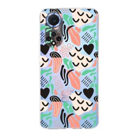 Printify Huawei Nova 9 İle Uyumlu 1mm Kapak Memphis Desen Tasarımlı Şeffaf Silikon Cep Telefonu Kılıfı