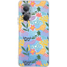 Printify Huawei Nova 9 Se Uyumlu Kamera Korumalı Kapak Memphis Desen Tasarımlı Şeffaf Cep Telefonu Kılıfı