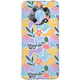 Printify Huawei Nova Y90 Uyumlu Kamera Korumalı Kapak Memphis Desen Tasarımlı Şeffaf Cep Telefonu Kılıfı