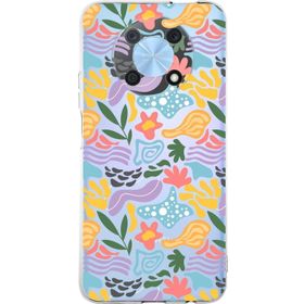 Printify Huawei Nova Y90 Uyumlu Kamera Korumalı Kapak Memphis Desen Tasarımlı Şeffaf Cep Telefonu Kılıfı