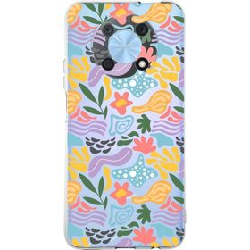 Printify Huawei Nova Y90 Uyumlu Kamera Korumalı Kapak Memphis Desen Tasarımlı Şeffaf Cep Telefonu Kılıfı