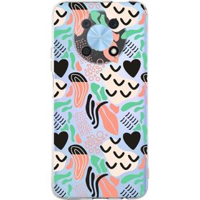 Printify Huawei Nova Y90 Uyumlu Kamera Korumalı Kapak Memphis Desen Tasarımlı Şeffaf Cep Telefonu Kılıfı
