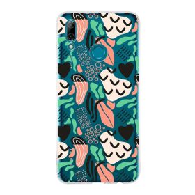 Printify Huawei P Smart 2019 İle Uyumlu 1mm Kapak Memphis Desen Tasarımlı Şeffaf Silikon Cep Telefonu Kılıfı
