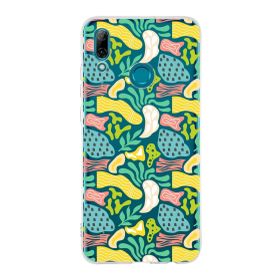 Printify Huawei P Smart 2019 İle Uyumlu 1mm Kapak Memphis Desen Tasarımlı Şeffaf Silikon Cep Telefonu Kılıfı