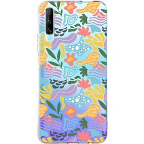 Printify Huawei P Smart Pro İle Uyumlu 1mm Kapak Memphis Desen Tasarımlı Şeffaf Silikon Cep Telefonu Kılıfı