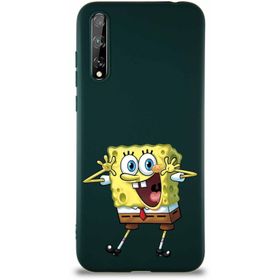 Printify Huawei P Smart S Soft Premier Kapak Sünger Bob Tasarımlı Silikon Cep Telefonu Kılıfı