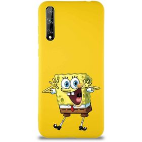 Printify Huawei P Smart S Soft Premier Kapak Sünger Bob Tasarımlı Silikon Cep Telefonu Kılıfı