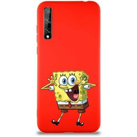 Printify Huawei P Smart S Soft Premier Kapak Sünger Bob Tasarımlı Silikon Cep Telefonu Kılıfı