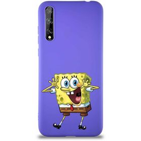 Printify Huawei P Smart S Soft Premier Kapak Sünger Bob Tasarımlı Silikon Cep Telefonu Kılıfı
