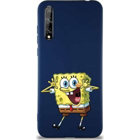 Printify Huawei P Smart S Soft Premier Kapak Sünger Bob Tasarımlı Silikon Cep Telefonu Kılıfı