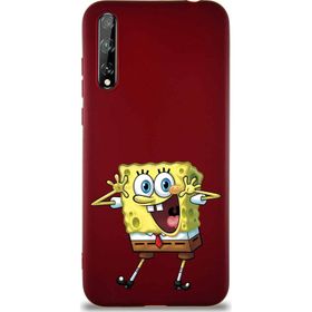 Printify Huawei P Smart S Soft Premier Kapak Sünger Bob Tasarımlı Silikon Cep Telefonu Kılıfı
