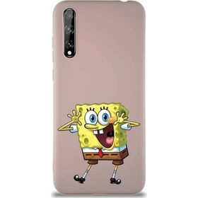 Printify Huawei P Smart S Soft Premier Kapak Sünger Bob Tasarımlı Silikon Cep Telefonu Kılıfı