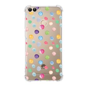 Printify Huawei P Smart Uyumlu Water Color 6 Baskılı Şeffaf Köşe Korumalı Antişok Kılıf