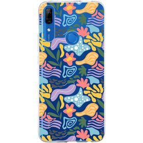 Printify Huawei P Smart Z İle Uyumlu 1mm Kapak Memphis Desen Tasarımlı Şeffaf Silikon Cep Telefonu Kılıfı