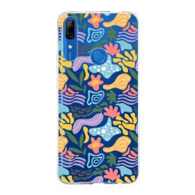 Printify Huawei P Smart Z İle Uyumlu 1mm Kapak Memphis Desen Tasarımlı Şeffaf Silikon Cep Telefonu Kılıfı