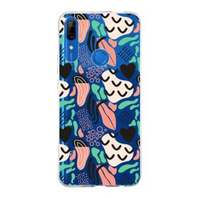 Printify Huawei P Smart Z İle Uyumlu 1mm Kapak Memphis Desen Tasarımlı Şeffaf Silikon Cep Telefonu Kılıfı