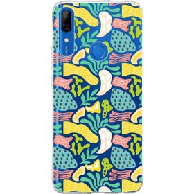 Printify Huawei P Smart Z İle Uyumlu 1mm Kapak Memphis Desen Tasarımlı Şeffaf Silikon Cep Telefonu Kılıfı