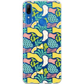 Printify Huawei P Smart Z İle Uyumlu 1mm Kapak Memphis Desen Tasarımlı Şeffaf Silikon Cep Telefonu Kılıfı