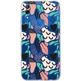 Printify Huawei P Smart Z Uyumlu Kamera Korumalı Kapak Memphis Desen Tasarımlı Şeffaf Cep Telefonu Kılıfı