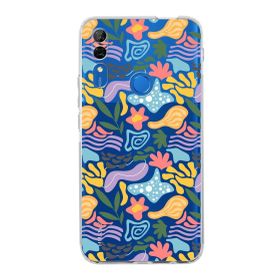 Printify Huawei P Smart Z Uyumlu Kamera Korumalı Kapak Memphis Desen Tasarımlı Şeffaf Cep Telefonu Kılıfı