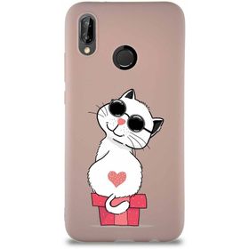 Printify Huawei P20 Lite Soft Premier Kapak Coolcat Tasarımlı Silikon Cep Telefonu Kılıfı