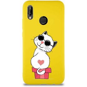 Printify Huawei P20 Lite Soft Premier Kapak Coolcat Tasarımlı Silikon Cep Telefonu Kılıfı