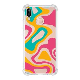 Printify Huawei P20 Lite Uyumlu Köşe Korumalı Antişok Kapak Renkli Desen Tasarımlı Şeffaf Kılıf